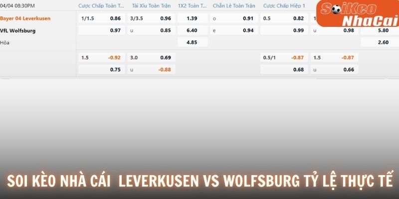 Soi kèo nhà cái Bayer Leverkusen vs Wolfsburg tỷ lệ thực tế